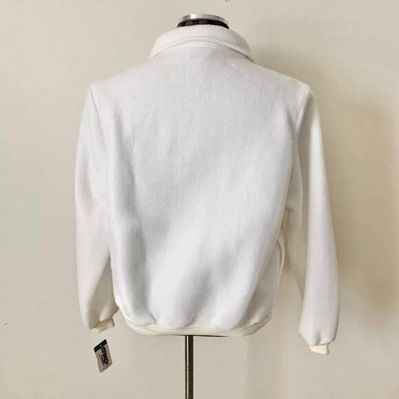 Vtg Pinch Scotch Fleece Pullover Large White Deadstock Jacket Made In USA MVP - Picture 3 of 8